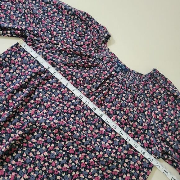 Chaps Boho Floral Print Peasant Top - Picture 6 of 15
